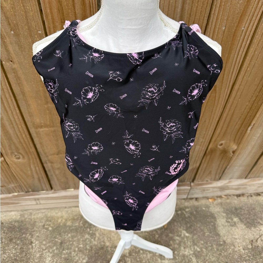 Black and Pink Floral swimsuit
